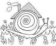 Coloriage esargot avec des motifs spirales dessin